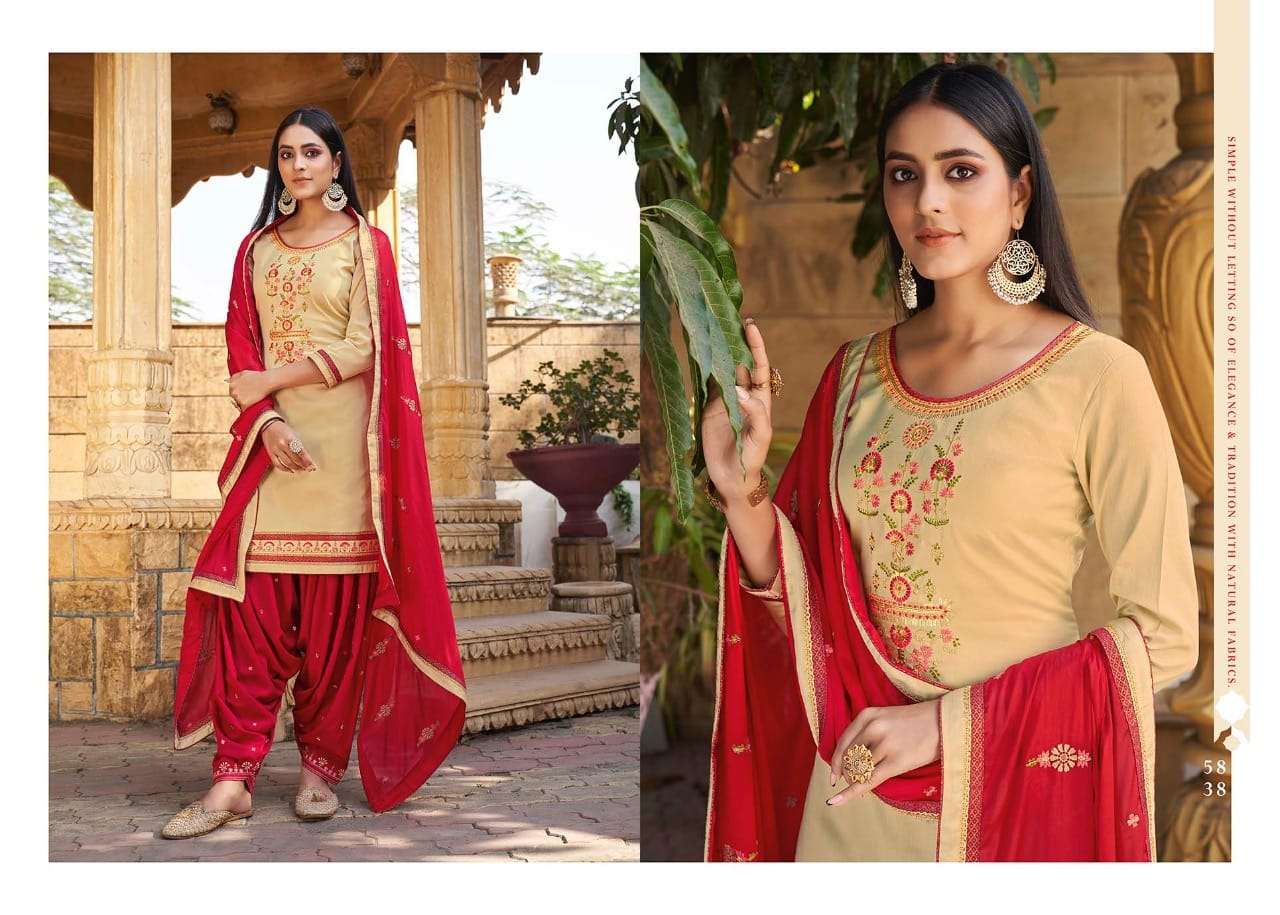 SITARA BY PATIALA HOUSE BY KESSI FABRICS 5831 TO 5838 SERIES BEAUTIFUL STYLISH SUITS FANCY COLORFUL CASUAL WEAR & ETHNIC WEAR & READY TO WEAR JAM SILK WITH WORK DRESSES AT WHOLESALE PRICE