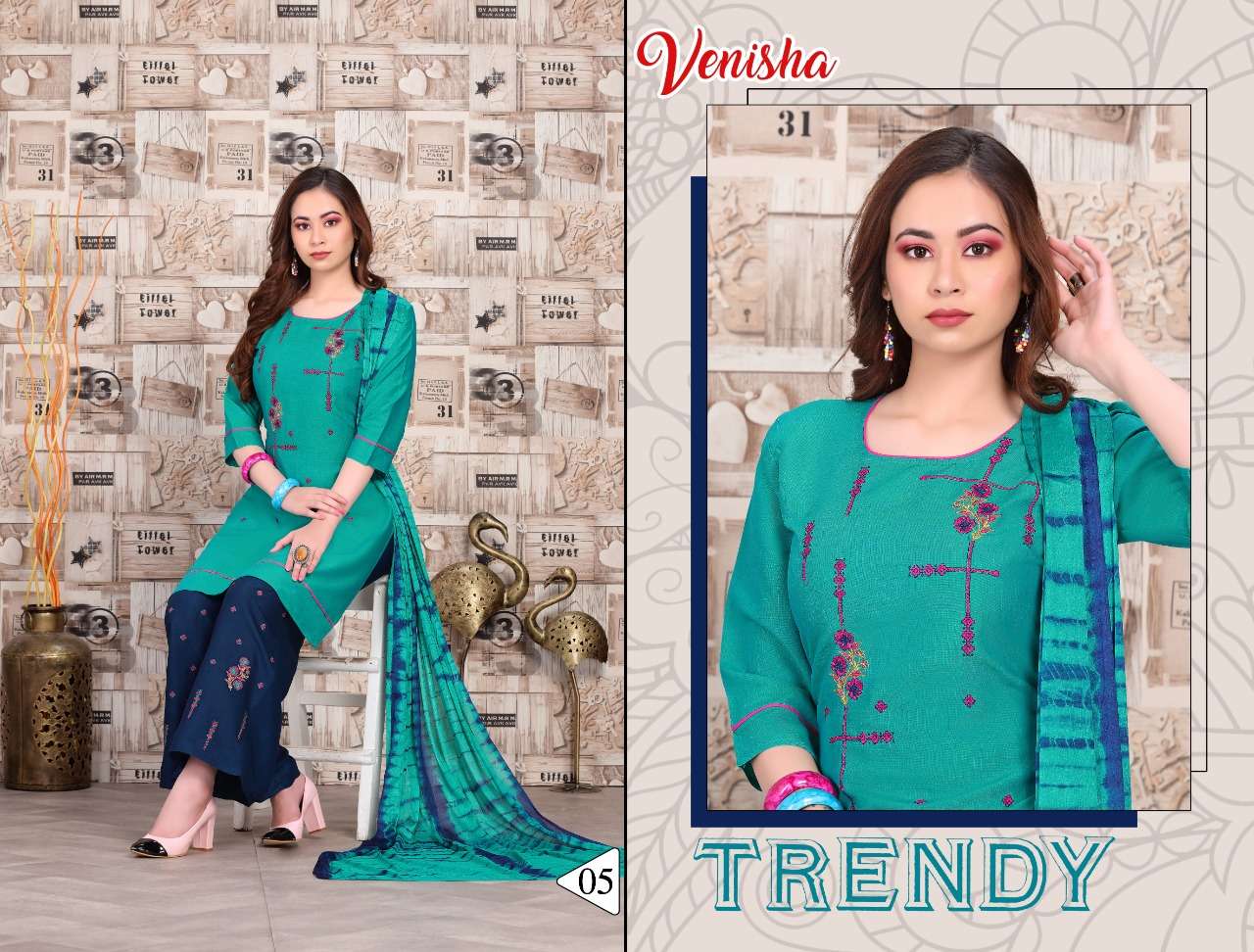 HUMSAFAR BY VENISHA 01 TO 06 SERIES BEAUTIFUL SUITS COLORFUL STYLISH FANCY CASUAL WEAR & ETHNIC WEAR RAYON EMBROIDERED DRESSES AT WHOLESALE PRICE