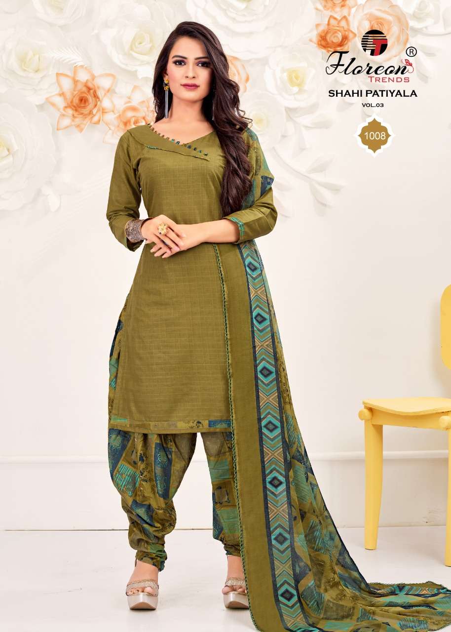 Shahi Patiyala Vol-3 By Florean Trends 14001 To 14010 Series Beautiful Festive Suits Colorful Stylish Fancy Casual Wear & Ethnic Wear Pure Cotton Print With Work Dresses At Wholesale Price