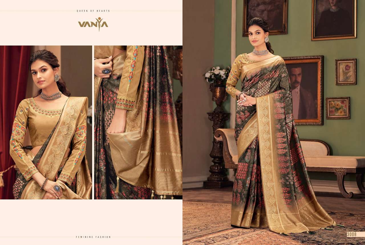 VANYA VOL-20 BY VANYA 3001 TO 3016 SERIES INDIAN TRADITIONAL WEAR COLLECTION BEAUTIFUL STYLISH FANCY COLORFUL PARTY WEAR & OCCASIONAL WEAR SILK SAREES AT WHOLESALE PRICE