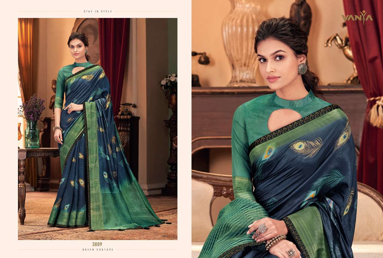 VANYA VOL-20 BY VANYA 3001 TO 3016 SERIES INDIAN TRADITIONAL WEAR COLLECTION BEAUTIFUL STYLISH FANCY COLORFUL PARTY WEAR & OCCASIONAL WEAR SILK SAREES AT WHOLESALE PRICE