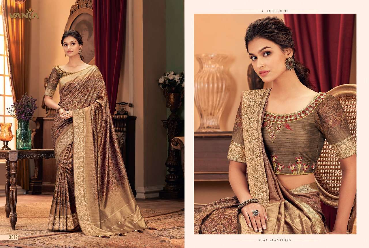 VANYA VOL-20 BY VANYA 3001 TO 3016 SERIES INDIAN TRADITIONAL WEAR COLLECTION BEAUTIFUL STYLISH FANCY COLORFUL PARTY WEAR & OCCASIONAL WEAR SILK SAREES AT WHOLESALE PRICE