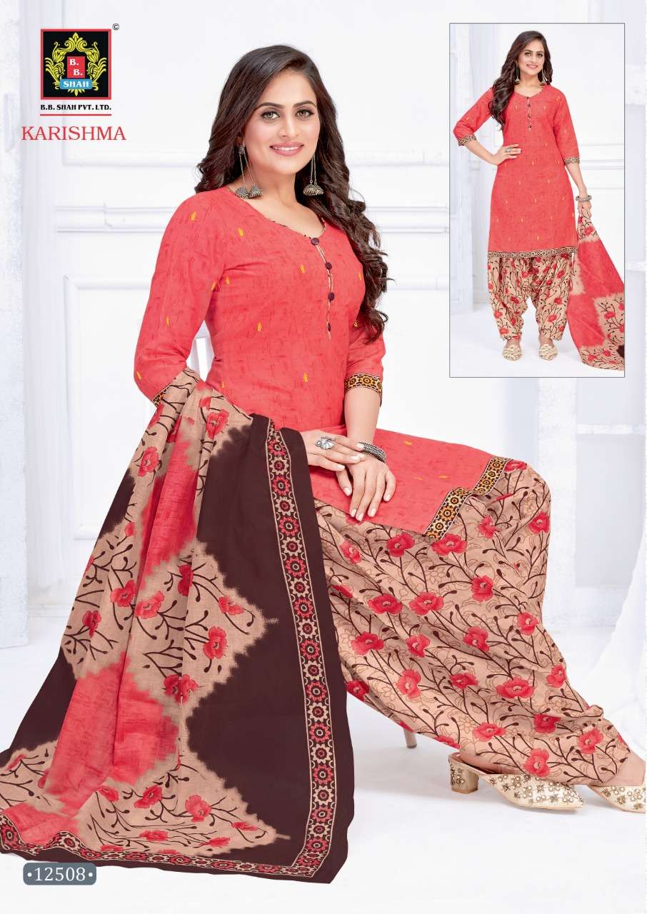 KARISHMA VOL-8 BY B B SHAH 12501 TO 12512 SERIES BEAUTIFUL SUITS COLORFUL STYLISH FANCY CASUAL WEAR & ETHNIC WEAR PURE COTTON DRESSES AT WHOLESALE PRICE
