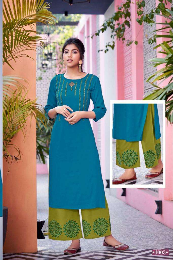 SAFARI BY C9 1001 TO 1004 SERIES DESIGNER STYLISH FANCY COLORFUL BEAUTIFUL PARTY WEAR & ETHNIC WEAR COLLECTION RAYON SLUB EMBROIDERY KURTIS WITH BOTTOM AT WHOLESALE PRICE