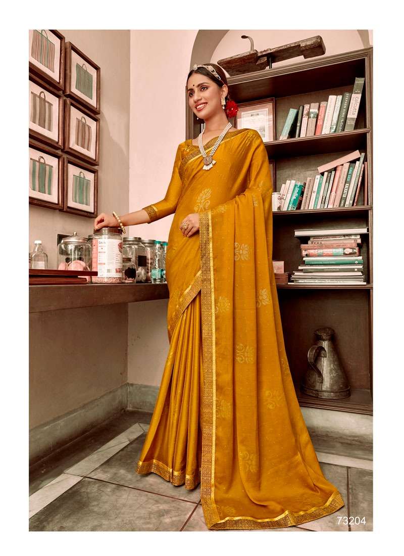 LAHAR BY ANTRA 73201 TO 73208 SERIES INDIAN TRADITIONAL WEAR COLLECTION BEAUTIFUL STYLISH FANCY COLORFUL PARTY WEAR & OCCASIONAL WEAR CHIFFON PRINT SAREES AT WHOLESALE PRICE