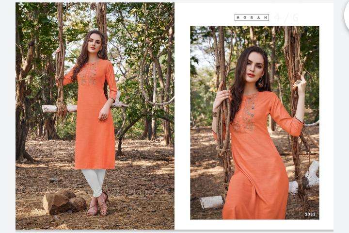NEPTUN BY NORAH 2081 TO 2085 SERIES DESIGNER STYLISH FANCY COLORFUL BEAUTIFUL PARTY WEAR & ETHNIC WEAR COLLECTION RAYON EMBROIDERY KURTIS AT WHOLESALE PRICE