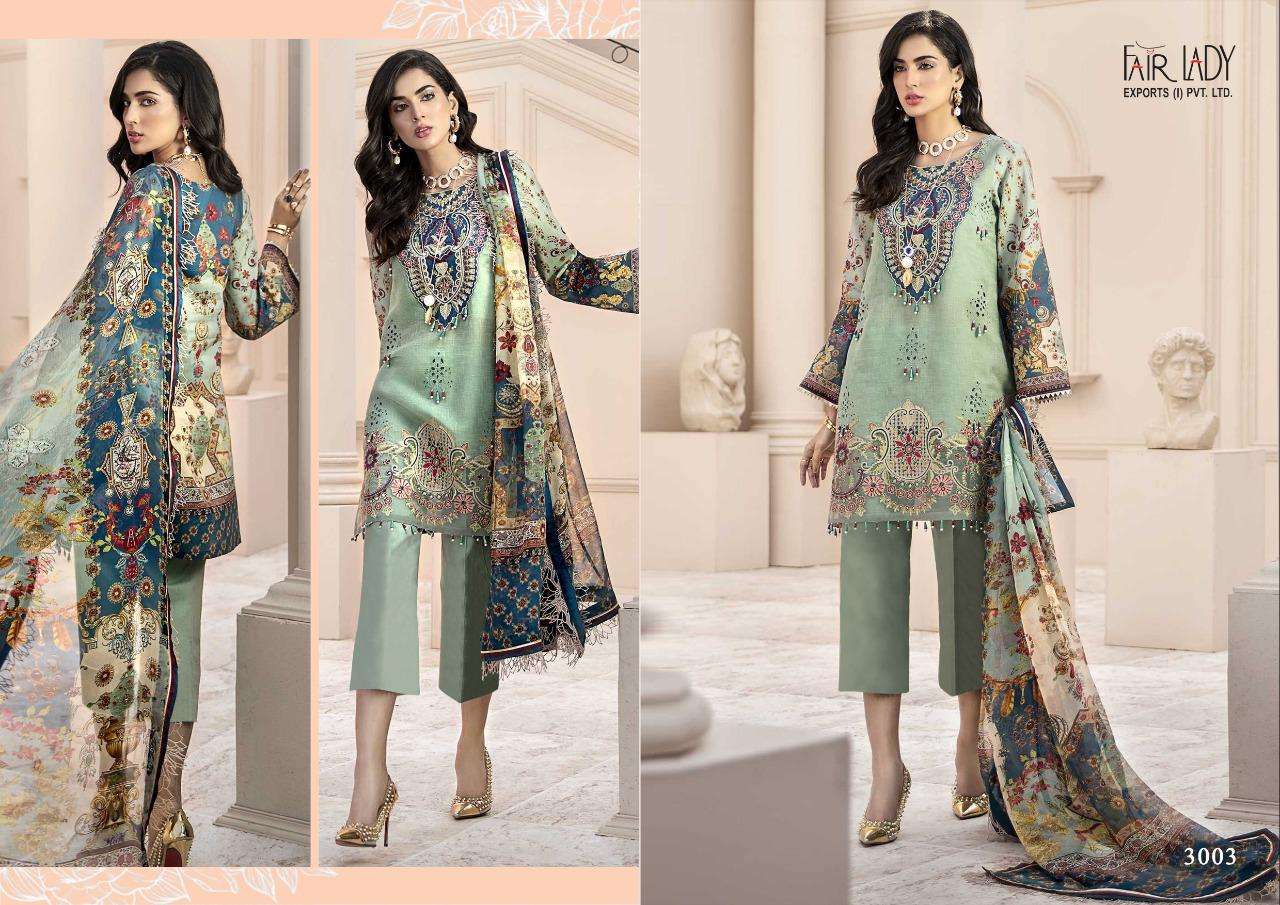 NOOR BY FAIR LADY 3001 TO 3004 SERIES PAKISTANI SUITS BEAUTIFUL FANCY COLORFUL STYLISH PARTY WEAR & OCCASIONAL WEAR PURE JAM SATIN DIGITAL PRINT WITH EMBROIDERY DRESSES AT WHOLESALE PRICE