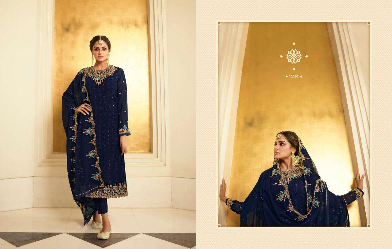 ZISA VOL-67 BY MEERA TRENDZ 12261 TO 12266 SERIES BEAUTIFUL STYLISH SUITS FANCY COLORFUL CASUAL WEAR & ETHNIC WEAR & READY TO WEAR GEORGETTE WITH EMBROIDERY DRESSES AT WHOLESALE PRICE