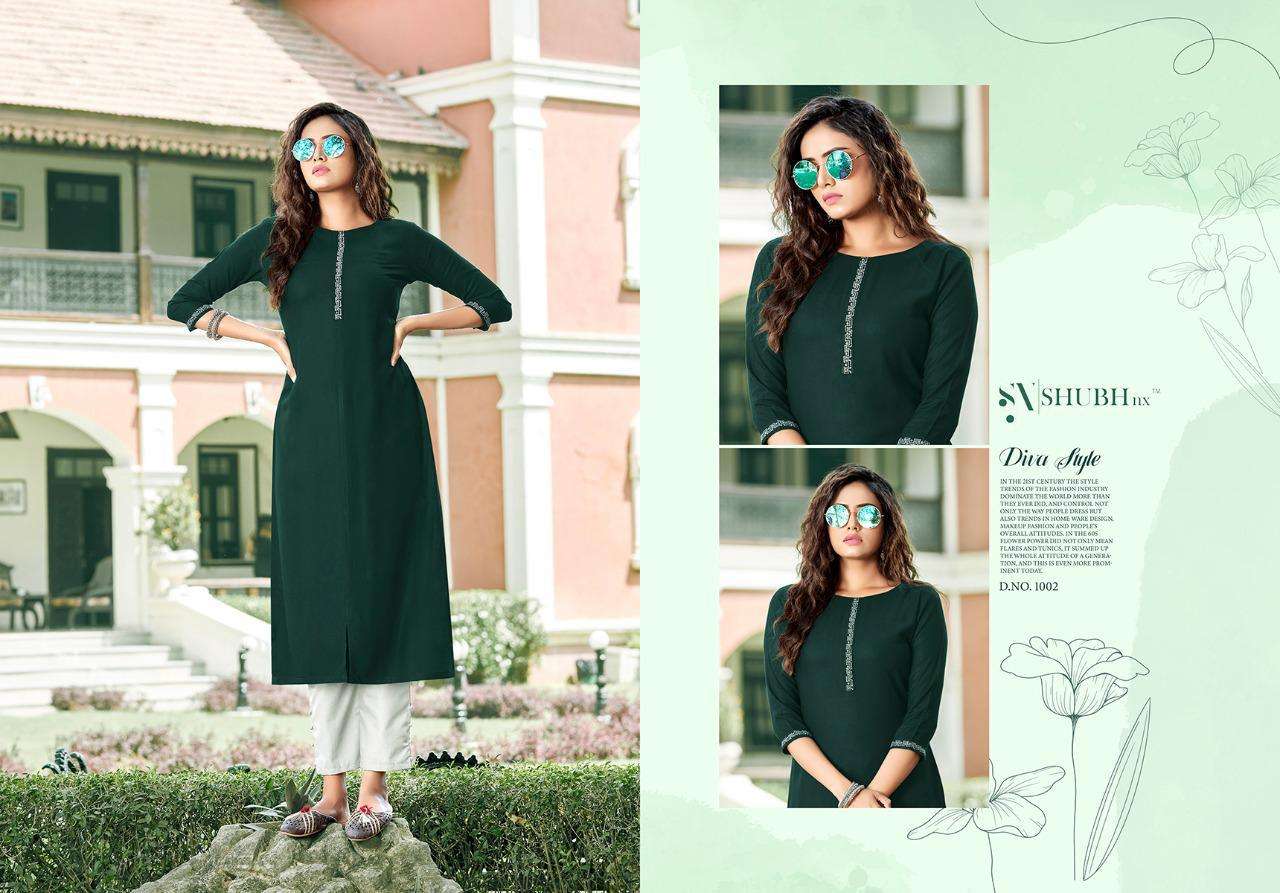 HEER BY SHUBH NX 1001 TO 1008 SERIES DESIGNER STYLISH FANCY COLORFUL BEAUTIFUL PARTY WEAR & ETHNIC WEAR COLLECTION RAYON EMBROIDERY KURTIS AT WHOLESALE PRICE