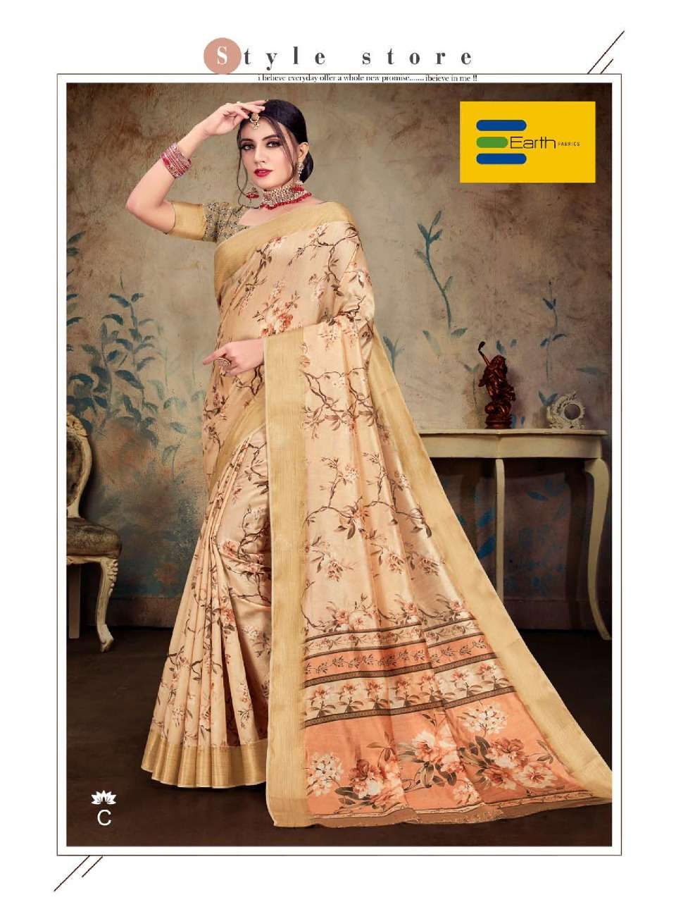 KOHINOOR BY EARTH A TO F SERIES INDIAN TRADITIONAL WEAR COLLECTION BEAUTIFUL STYLISH FANCY COLORFUL PARTY WEAR & OCCASIONAL WEAR FANCY SAREES AT WHOLESALE PRICE