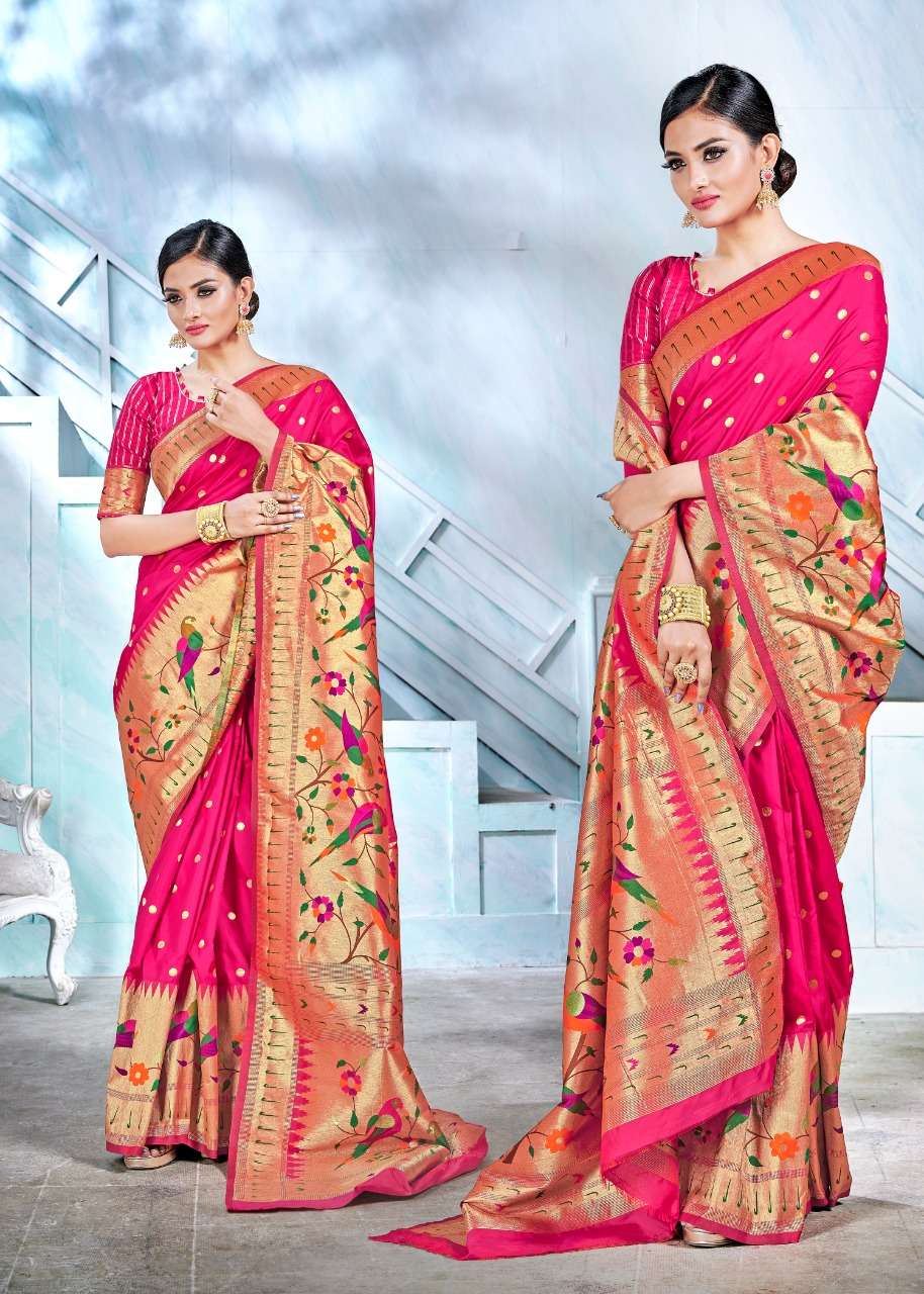 Aarush Silk By Rajyog 01 To 02 Series Indian Traditional Wear Collection Beautiful Stylish Fancy Colorful Party Wear & Occasional Wear Pure Silk Sarees At Wholesale Price