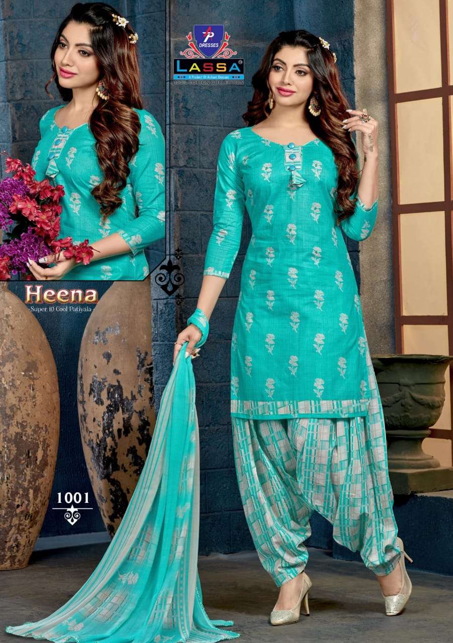 HEENA BY LASSA 1001 TO 1010 SERIES BEAUTIFUL SUITS COLORFUL STYLISH FANCY CASUAL WEAR & ETHNIC WEAR PURE COTTON DRESSES AT WHOLESALE PRICE