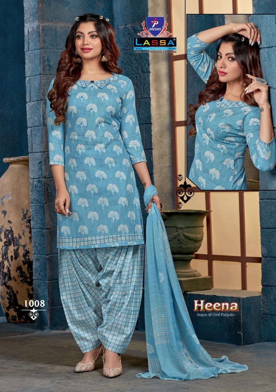 HEENA BY LASSA 1001 TO 1010 SERIES BEAUTIFUL SUITS COLORFUL STYLISH FANCY CASUAL WEAR & ETHNIC WEAR PURE COTTON DRESSES AT WHOLESALE PRICE