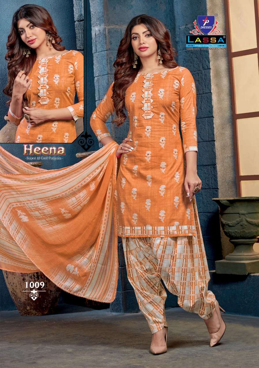 HEENA BY LASSA 1001 TO 1010 SERIES BEAUTIFUL SUITS COLORFUL STYLISH FANCY CASUAL WEAR & ETHNIC WEAR PURE COTTON DRESSES AT WHOLESALE PRICE