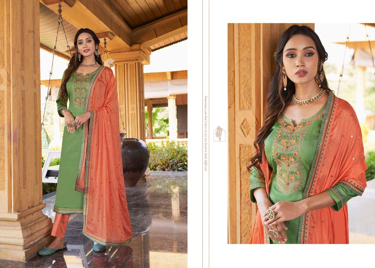 KUNDAN BY TRIPLE AAA 1001 TO 1006 SERIES DESIGNER WEDDING COLLECTION BEAUTIFUL STYLISH FANCY COLORFUL PARTY WEAR & OCCASIONAL WEAR JAM SILK WITH EMBROIDERED DRESSES AT WHOLESALE PRICE