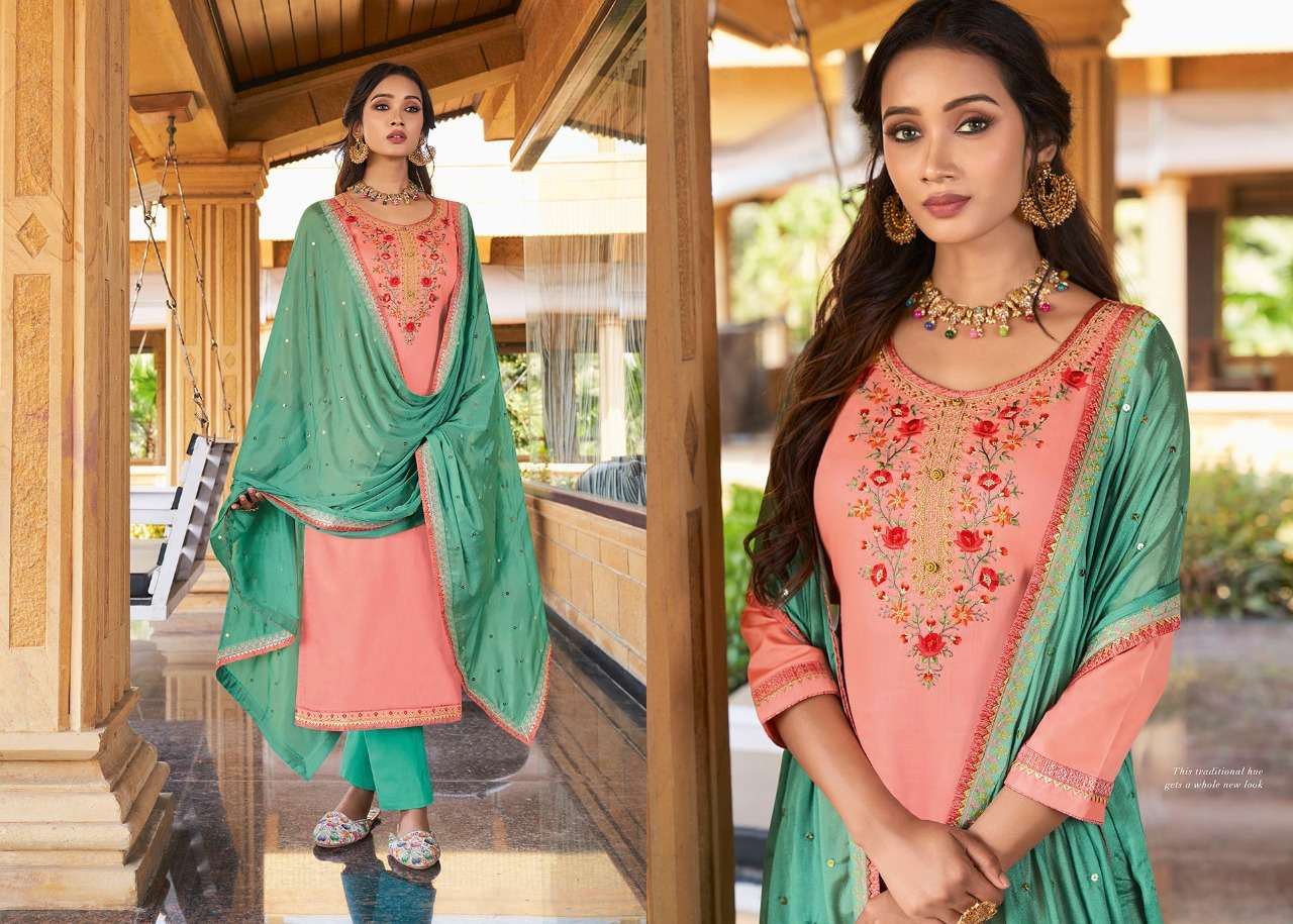 KUNDAN BY TRIPLE AAA 1001 TO 1006 SERIES DESIGNER WEDDING COLLECTION BEAUTIFUL STYLISH FANCY COLORFUL PARTY WEAR & OCCASIONAL WEAR JAM SILK WITH EMBROIDERED DRESSES AT WHOLESALE PRICE