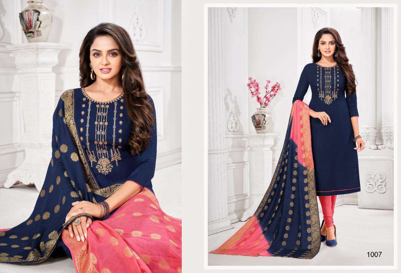 ALENA BY SHAGUN LIFESTYLE 1001 TO 1012 SERIES BEAUTIFUL SUITS COLORFUL STYLISH FANCY CASUAL WEAR & ETHNIC WEAR GLACE SATIN EMBROIDERED DRESSES AT WHOLESALE PRICE