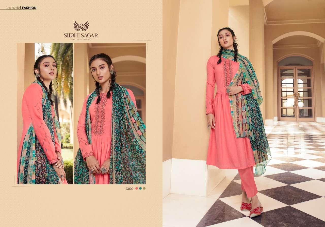 RAMYA BY SIDDHI SAGAR 23101 TO 23108 SERIES BEAUTIFUL SUITS COLORFUL STYLISH FANCY CASUAL WEAR & ETHNIC WEAR PURE CAMBRIC PRINT EMBROIDERED DRESSES AT WHOLESALE PRICE