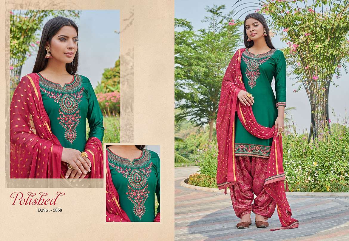 SHANGAR BY PATIYALA HOUSE VOL-20 BY KESSI FABRICS 5851 TO 5858 SERIES BEAUTIFUL COLORFUL STYLISH PRETTY PARTY WEAR CASUAL WEAR OCCASIONAL WEAR JAM SILK WITH EMBROIDERY DRESSES AT WHOLESALE PRICE