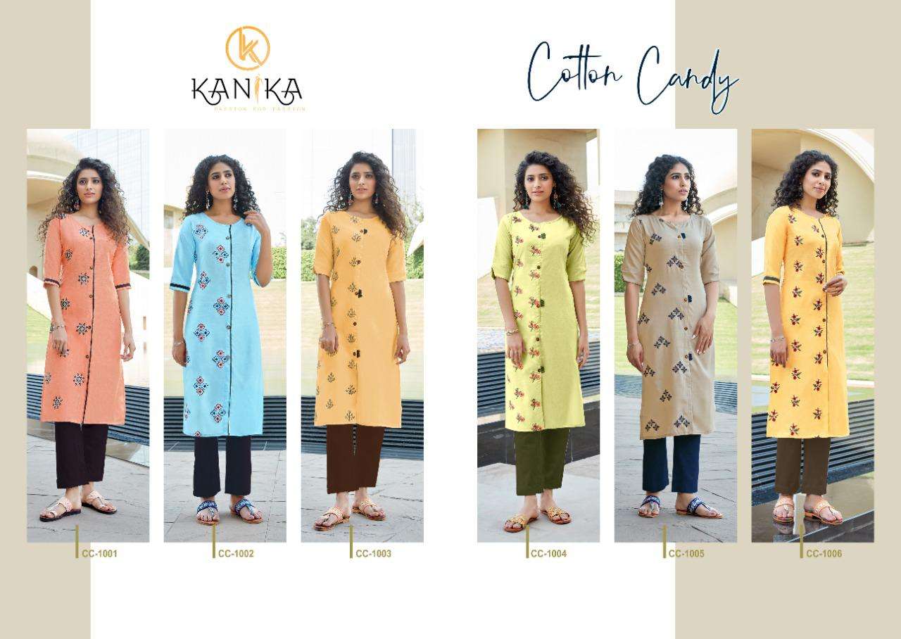 COTTON CANDY BY KANIKA 1001 TO 1006 SERIES DESIGNER STYLISH FANCY COLORFUL BEAUTIFUL PARTY WEAR & ETHNIC WEAR COLLECTION RUBY SILK EMBROIDERY KURTIS AT WHOLESALE PRICE