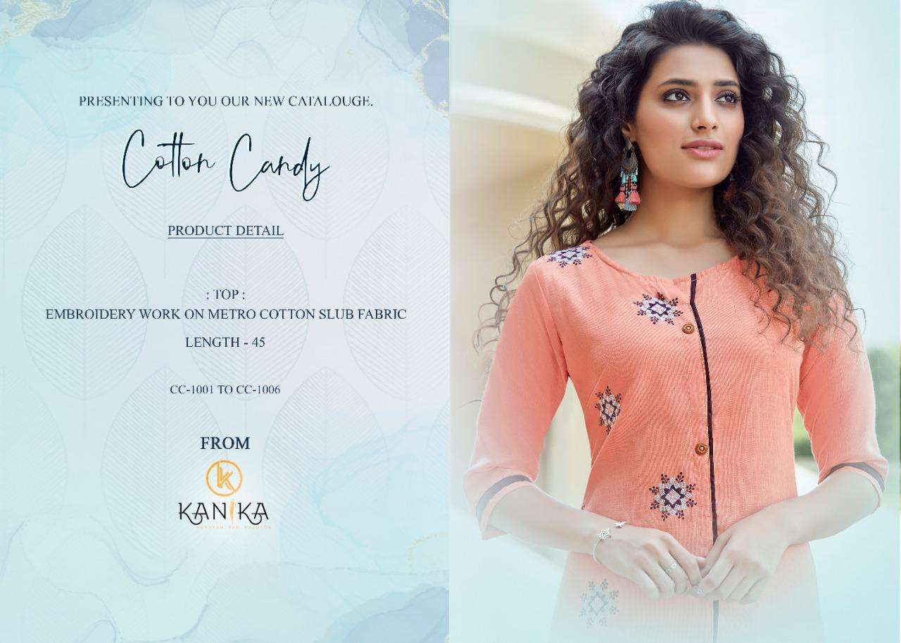 COTTON CANDY BY KANIKA 1001 TO 1006 SERIES DESIGNER STYLISH FANCY COLORFUL BEAUTIFUL PARTY WEAR & ETHNIC WEAR COLLECTION RUBY SILK EMBROIDERY KURTIS AT WHOLESALE PRICE