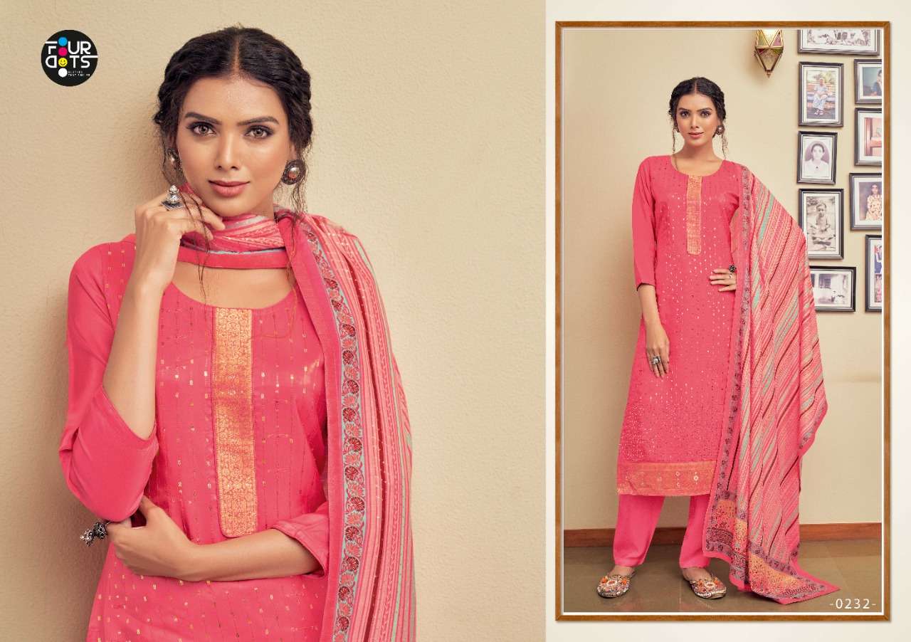 AVSAR VOL-3 BY FOUR DOTS 0231 TO 0234 SERIES INDIAN TRADITIONAL WEAR COLLECTION BEAUTIFUL STYLISH FANCY COLORFUL PARTY WEAR & OCCASIONAL WEAR PURE VISCOSE UPADA SILK DIGITAL PRINT DRESSES AT WHOLESALE PRICE