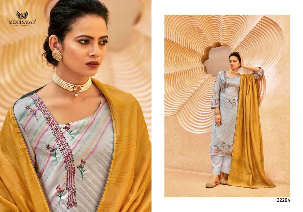 KAINAAT BY SIDDHI SAGAR 22201 TO 22206 SERIES BEAUTIFUL SUITS COLORFUL STYLISH FANCY CASUAL WEAR & ETHNIC WEAR PURE MODAL DIGITAL PRINT WITH WORK DRESSES AT WHOLESALE PRICE