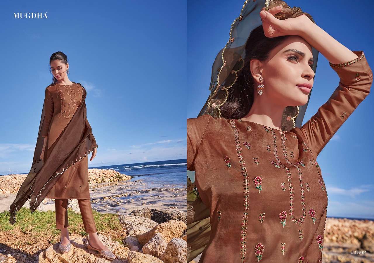 MIRAYA BY MUGDHA 1501 TO 1507 SERIES BEAUTIFUL SUITS COLORFUL STYLISH FANCY CASUAL WEAR & ETHNIC WEAR PURE TUSSAR SILK DRESSES AT WHOLESALE PRICE