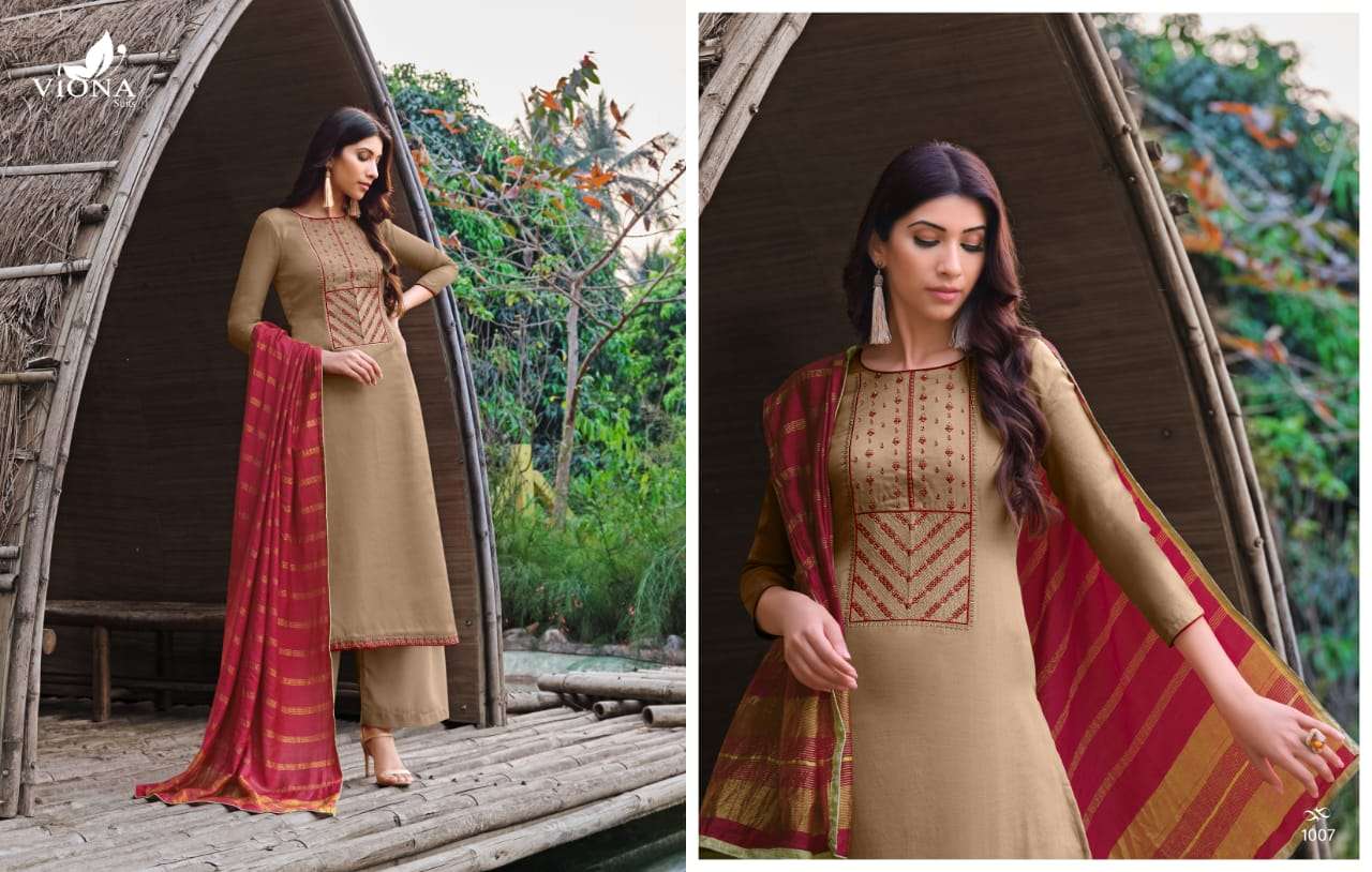 ASMEE BY VIONA SUITS 1001 TO 1007 SERIES BEAUTIFUL SUITS COLORFUL STYLISH FANCY CASUAL WEAR & ETHNIC WEAR PURE ANAYA SILK EMBROIDERED DRESSES AT WHOLESALE PRICE