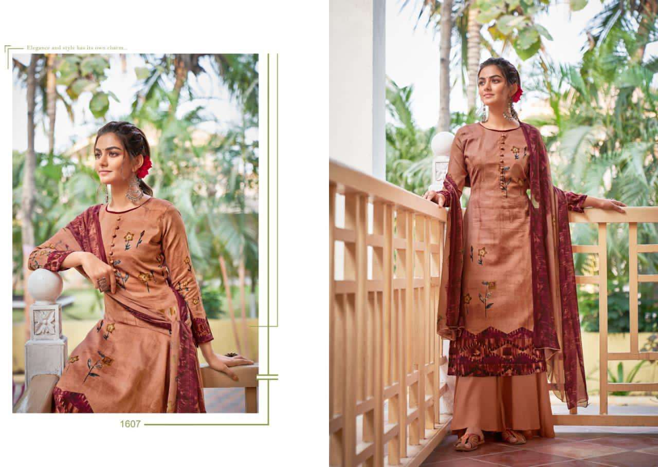 INARA BY KAY VEE 1601 TO 1608 SERIES BEAUTIFUL SUITS COLORFUL STYLISH FANCY CASUAL WEAR & ETHNIC WEAR PURE GLACE COTTON DIGITAL PRINT EMBROIDERED DRESSES AT WHOLESALE PRICE