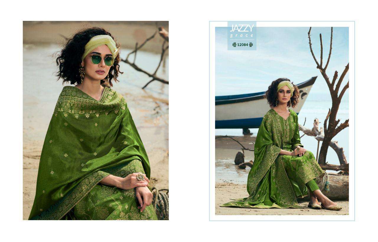 TRADITIONAL BY ZISA 12081 TO 12088 SERIES BEAUTIFUL SUITS COLORFUL STYLISH FANCY CASUAL WEAR & ETHNIC WEAR PURE DOLA JACQUARD DRESSES AT WHOLESALE PRICE