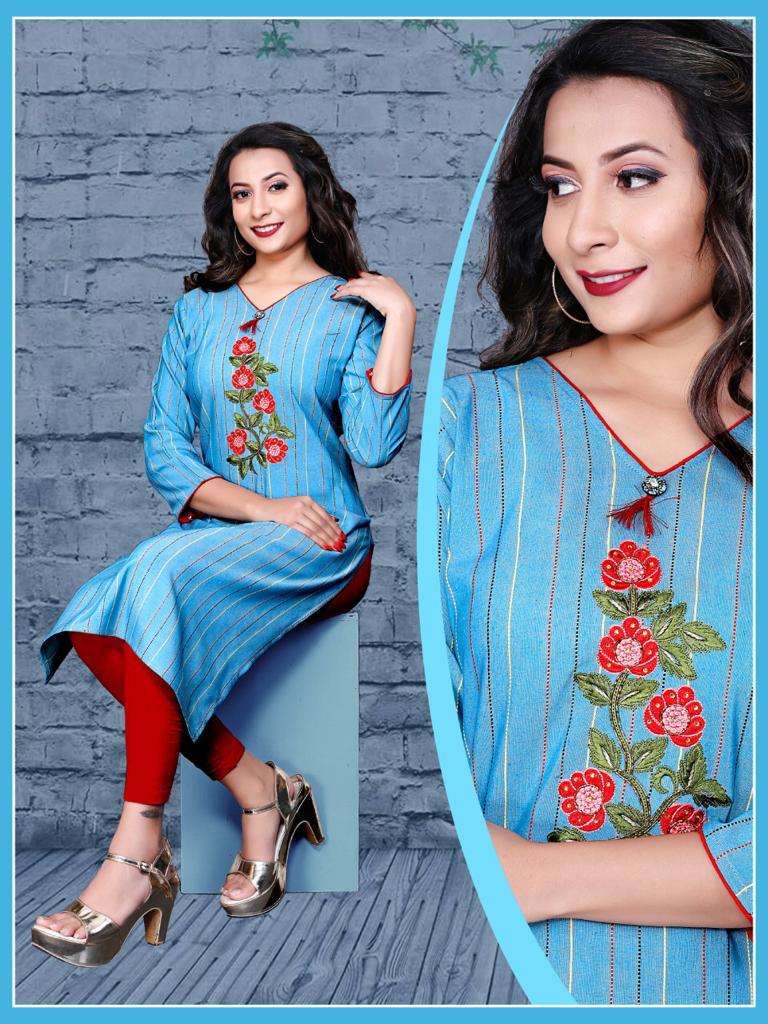 SUMMER BY RANG TRANG 01 TO 06 SERIES DESIGNER STYLISH FANCY COLORFUL BEAUTIFUL PARTY WEAR & ETHNIC WEAR COLLECTION COTTON EMBROIDERY KURTIS AT WHOLESALE PRICE