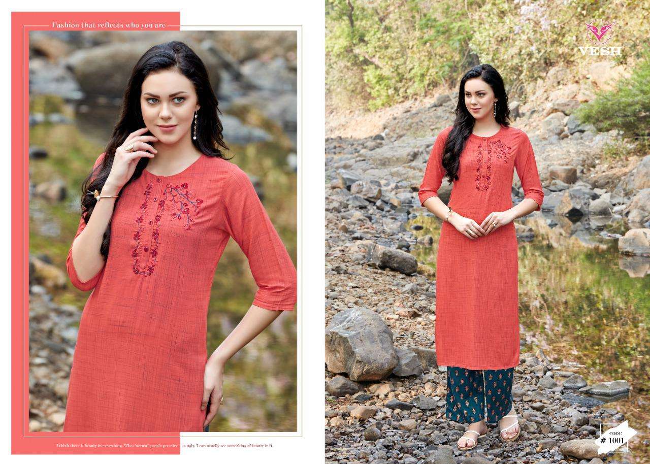 SAHELI BY VESH 1001 TO 1008 SERIES BEAUTIFUL COLORFUL STYLISH FANCY CASUAL WEAR & ETHNIC WEAR & READY TO WEAR RAYON WITH FANCY WORK KURTIS AT WHOLESALE PRICE