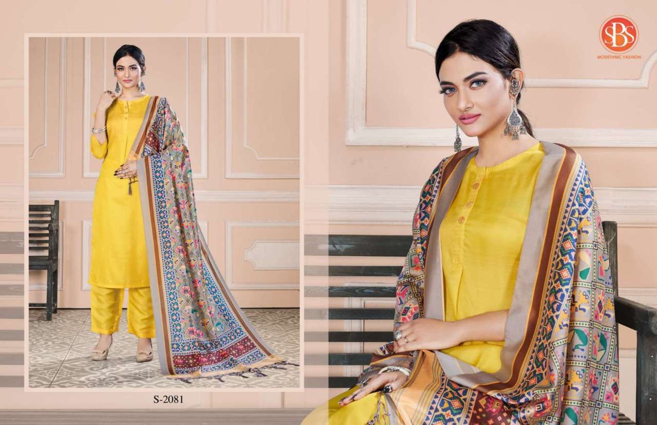 NIKHAR BY SBS 2081 TO 2084 SERIES BEAUTIFUL SUITS COLORFUL STYLISH FANCY CASUAL WEAR & ETHNIC WEAR PURE TUSSAR SILK DRESSES AT WHOLESALE PRICE