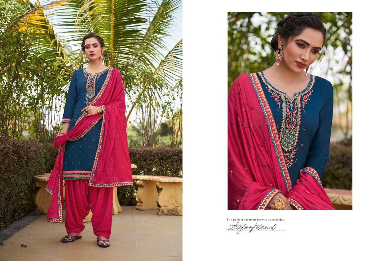 DIAMOND PATIYALA BY KESSI FABRICS 101 TO 108 SERIES BEAUTIFUL SUITS COLORFUL STYLISH FANCY CASUAL WEAR & ETHNIC WEAR JAM SILK WITH DIAMOND WORK DRESSES AT WHOLESALE PRICE