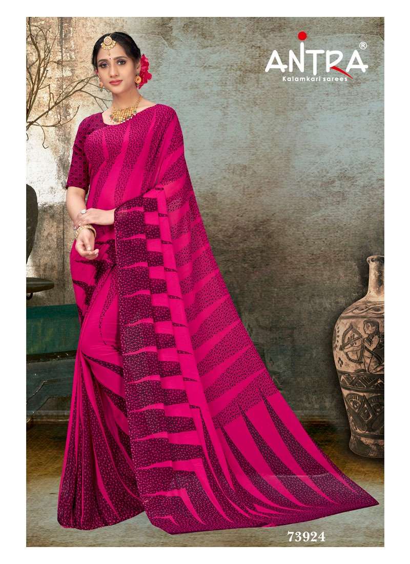 KITKAT BY ANTRA 73921 TO 73928 SERIES INDIAN TRADITIONAL WEAR COLLECTION BEAUTIFUL STYLISH FANCY COLORFUL PARTY WEAR & OCCASIONAL WEAR WEIGHTLESS SAREES AT WHOLESALE PRICE