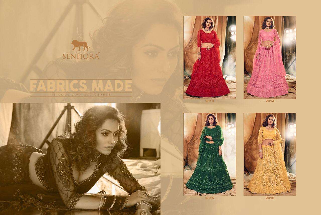 Heritage Vol-5 By Senhora Dresses 2013 To 2016 Series Beautiful Colorful Fancy Wedding Collection Occasional Wear & Party Wear Net With Silk Satin Embroidery Lehengas At Wholesale Price