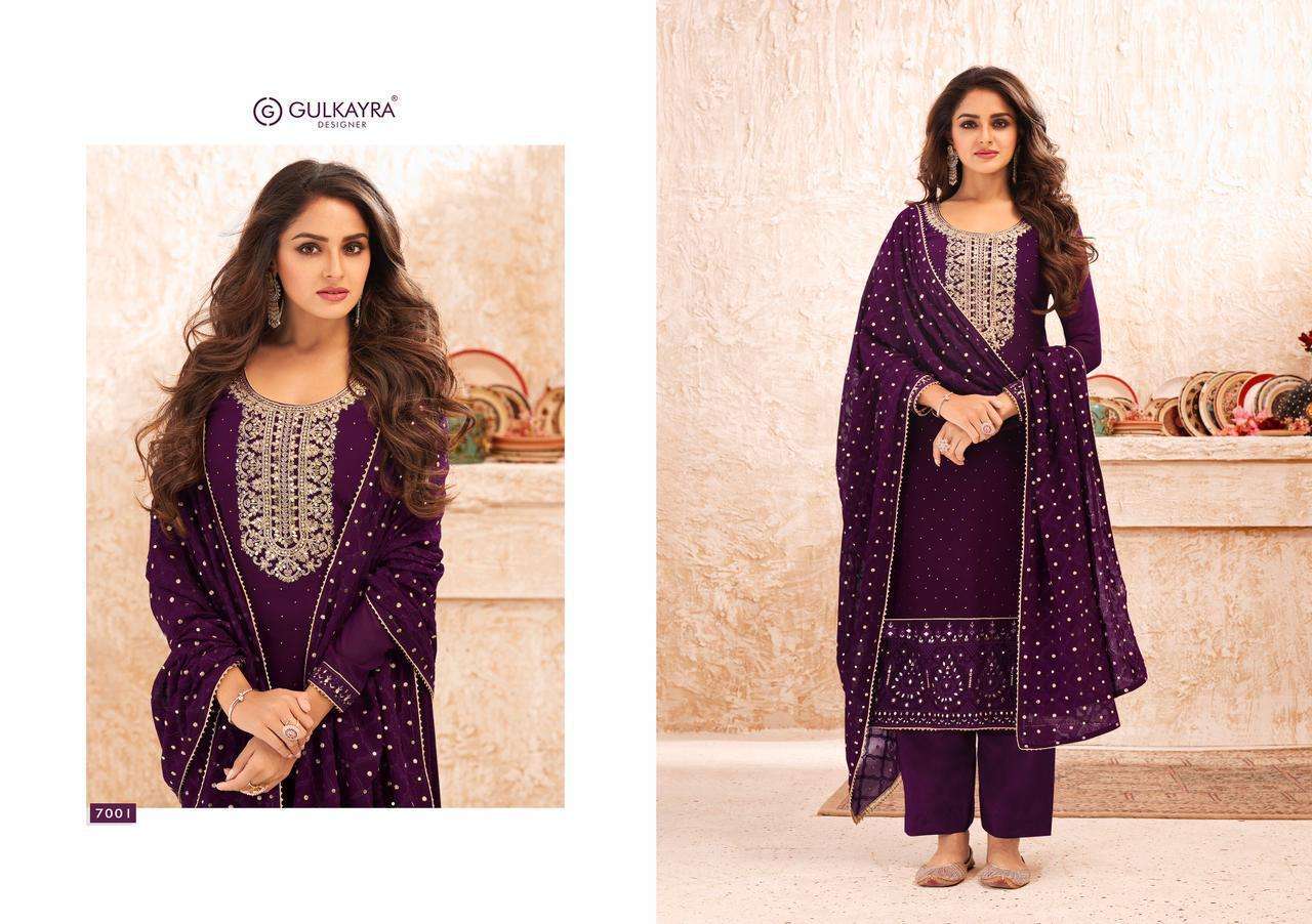 Nazmin By Gulkayra Designer 7001 To 7005 Series Beautiful Suits Colorful Stylish Fancy Casual Wear & Ethnic Wear Real Georgette Dresses At Wholesale Price