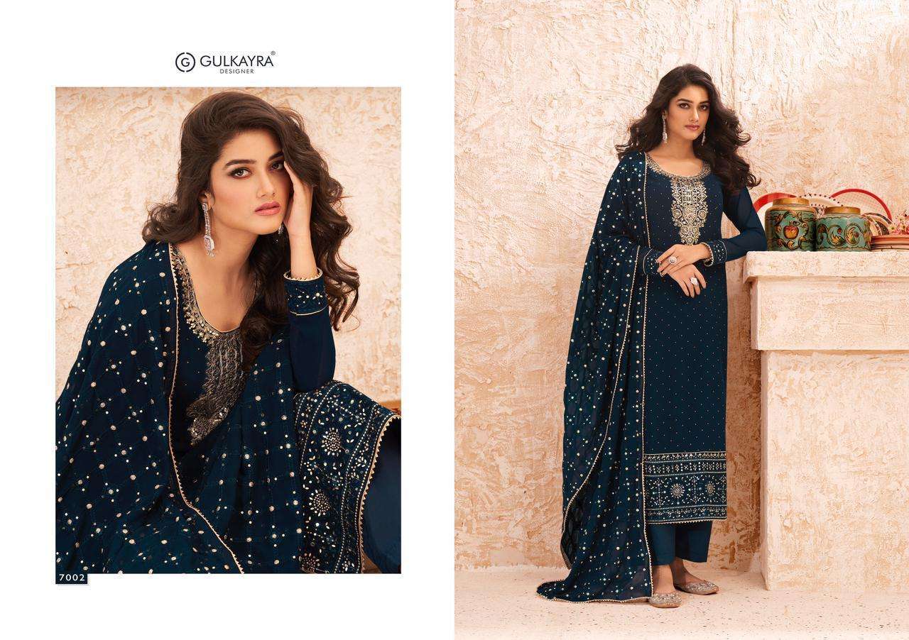 Nazmin By Gulkayra Designer 7001 To 7005 Series Beautiful Suits Colorful Stylish Fancy Casual Wear & Ethnic Wear Real Georgette Dresses At Wholesale Price