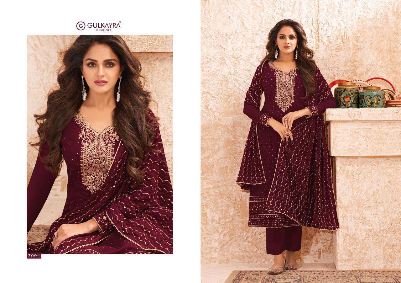 Nazmin By Gulkayra Designer 7001 To 7005 Series Beautiful Suits Colorful Stylish Fancy Casual Wear & Ethnic Wear Real Georgette Dresses At Wholesale Price