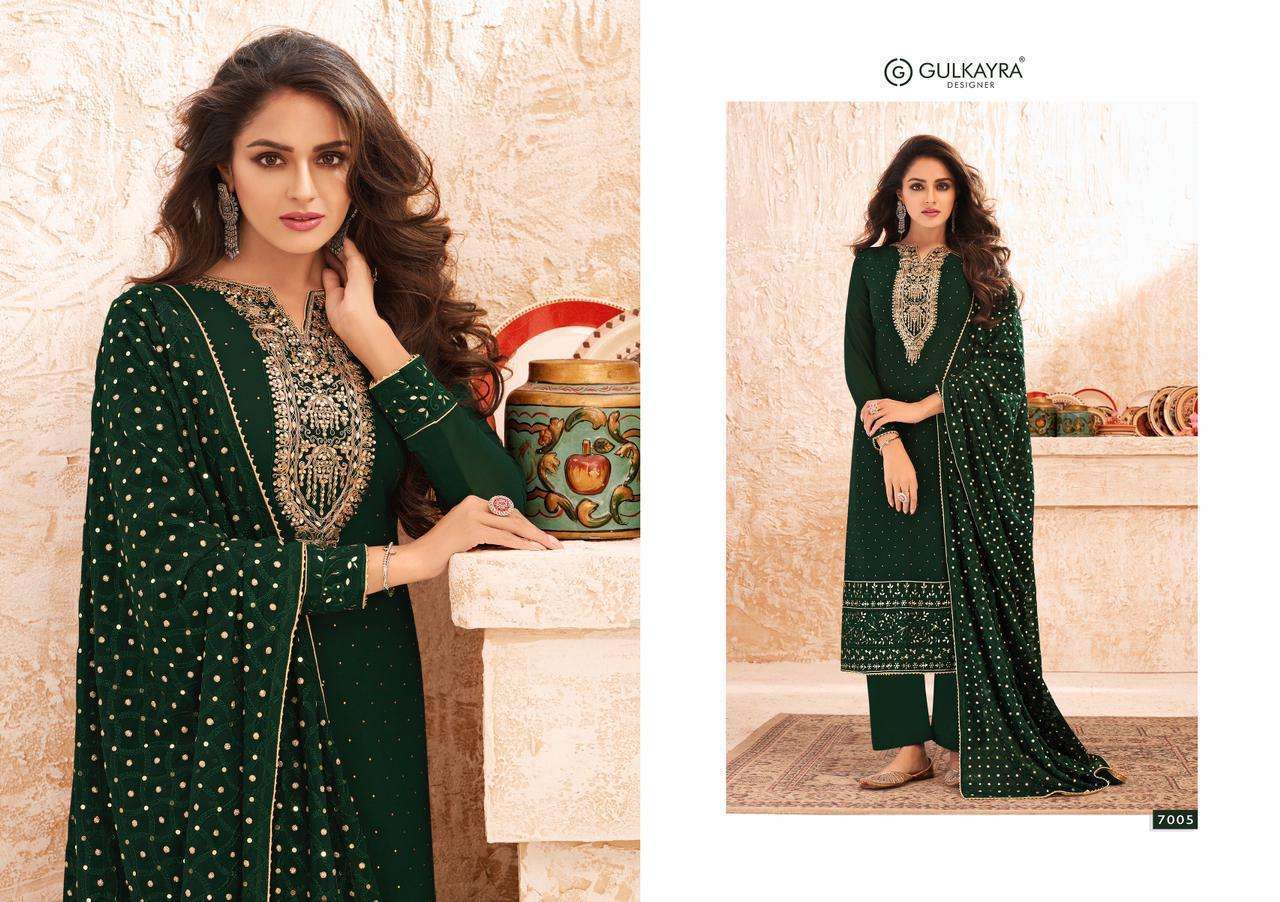 Nazmin By Gulkayra Designer 7001 To 7005 Series Beautiful Suits Colorful Stylish Fancy Casual Wear & Ethnic Wear Real Georgette Dresses At Wholesale Price