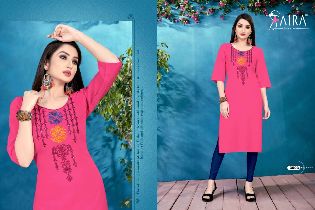 SUNEHRI VOL-3 BY SAIRA FASHION 3001 TO 3006 SERIES BEAUTIFUL COLORFUL STYLISH FANCY PARTY WEAR & ETHNIC WEAR & READY TO WEAR HEAVY RUBY SLUB COTTON KURTIS AT WHOLESALE PRICE