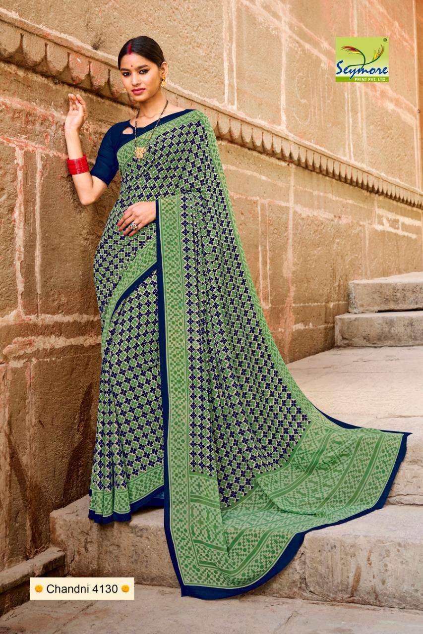 CHANDNI VOL-19 BY SEYMORE INDIAN TRADITIONAL WEAR COLLECTION BEAUTIFUL STYLISH FANCY COLORFUL PARTY WEAR & OCCASIONAL WEAR GEORGETTE PRINT SAREES AT WHOLESALE PRICE