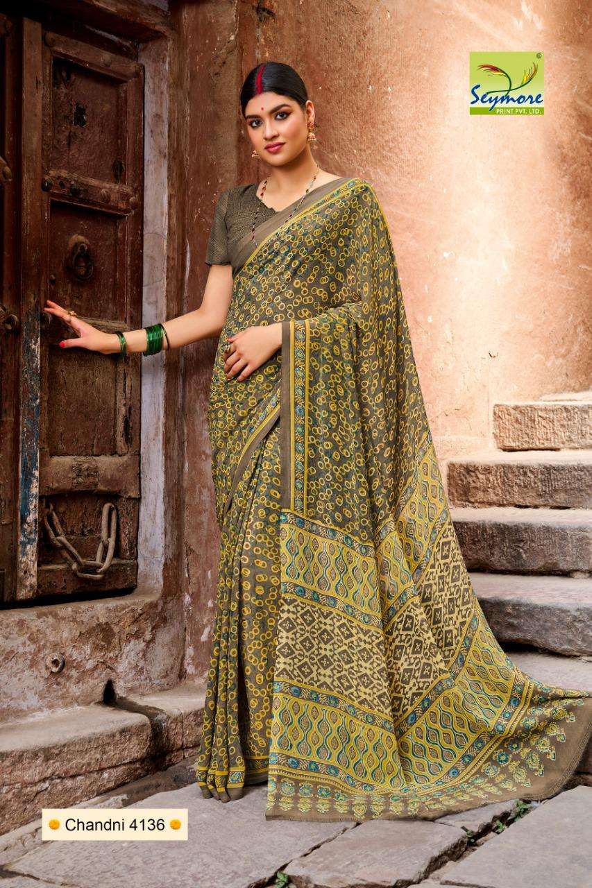 CHANDNI VOL-19 BY SEYMORE INDIAN TRADITIONAL WEAR COLLECTION BEAUTIFUL STYLISH FANCY COLORFUL PARTY WEAR & OCCASIONAL WEAR GEORGETTE PRINT SAREES AT WHOLESALE PRICE