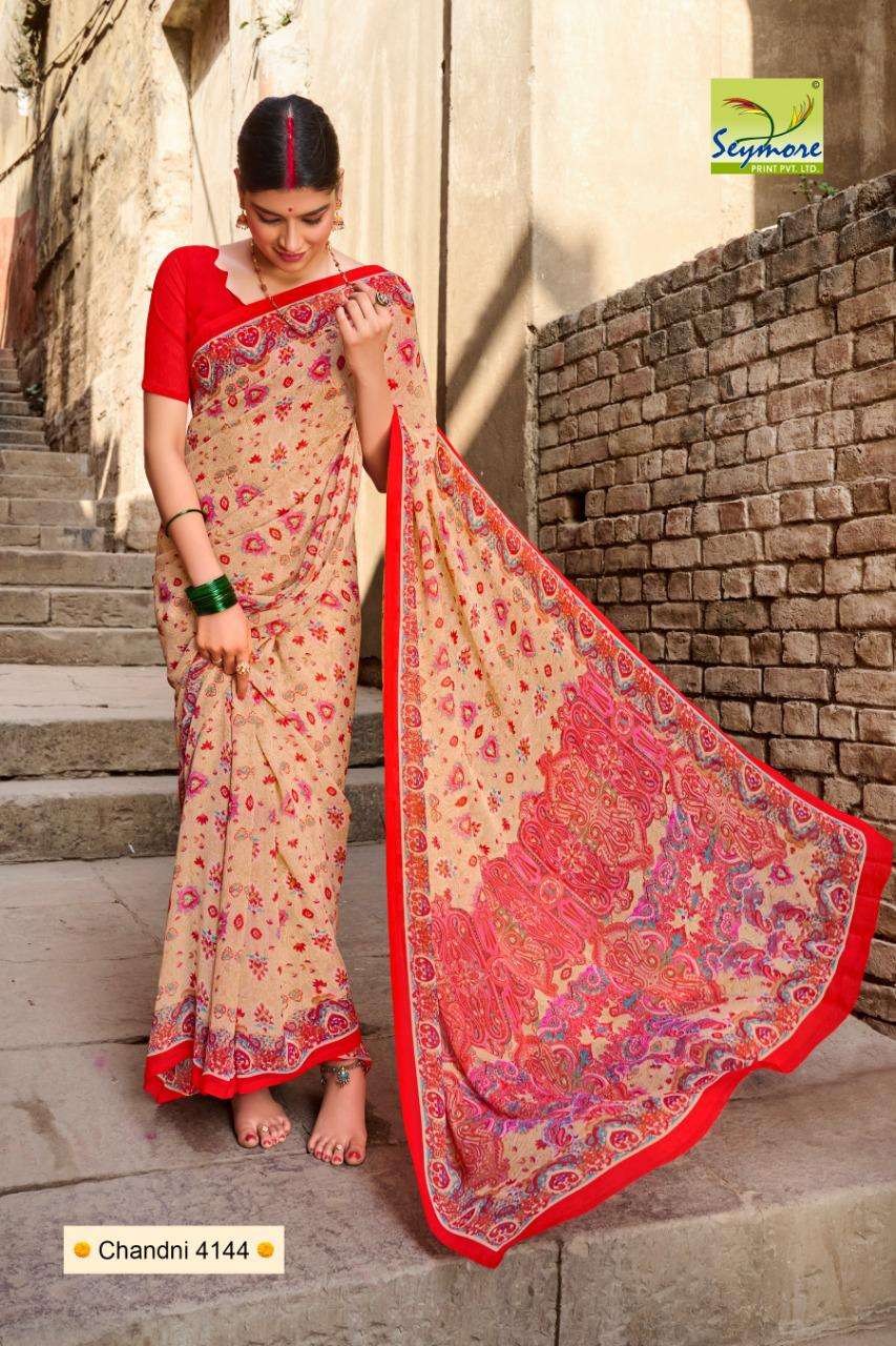 CHANDNI VOL-19 BY SEYMORE INDIAN TRADITIONAL WEAR COLLECTION BEAUTIFUL STYLISH FANCY COLORFUL PARTY WEAR & OCCASIONAL WEAR GEORGETTE PRINT SAREES AT WHOLESALE PRICE