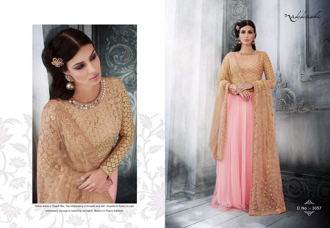 Embellish By Nakkashi 3056 To 3061 Indian Designer Beautiful Colorful Wedding Collection Party Wear & Occasional Wear Net/ Silk/ Georgette Embroidered Dresses At Wholesale Price