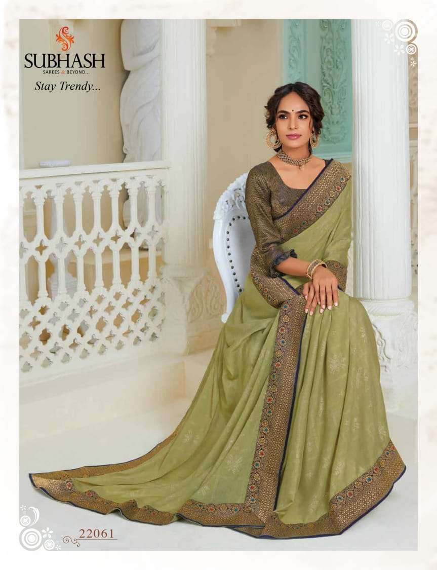 MANJARI BY SUBHASH SAREES 22051 TO 22062 SERIES INDIAN TRADITIONAL WEAR COLLECTION BEAUTIFUL STYLISH FANCY COLORFUL PARTY WEAR & OCCASIONAL WEAR FANCY SAREES AT WHOLESALE PRICE