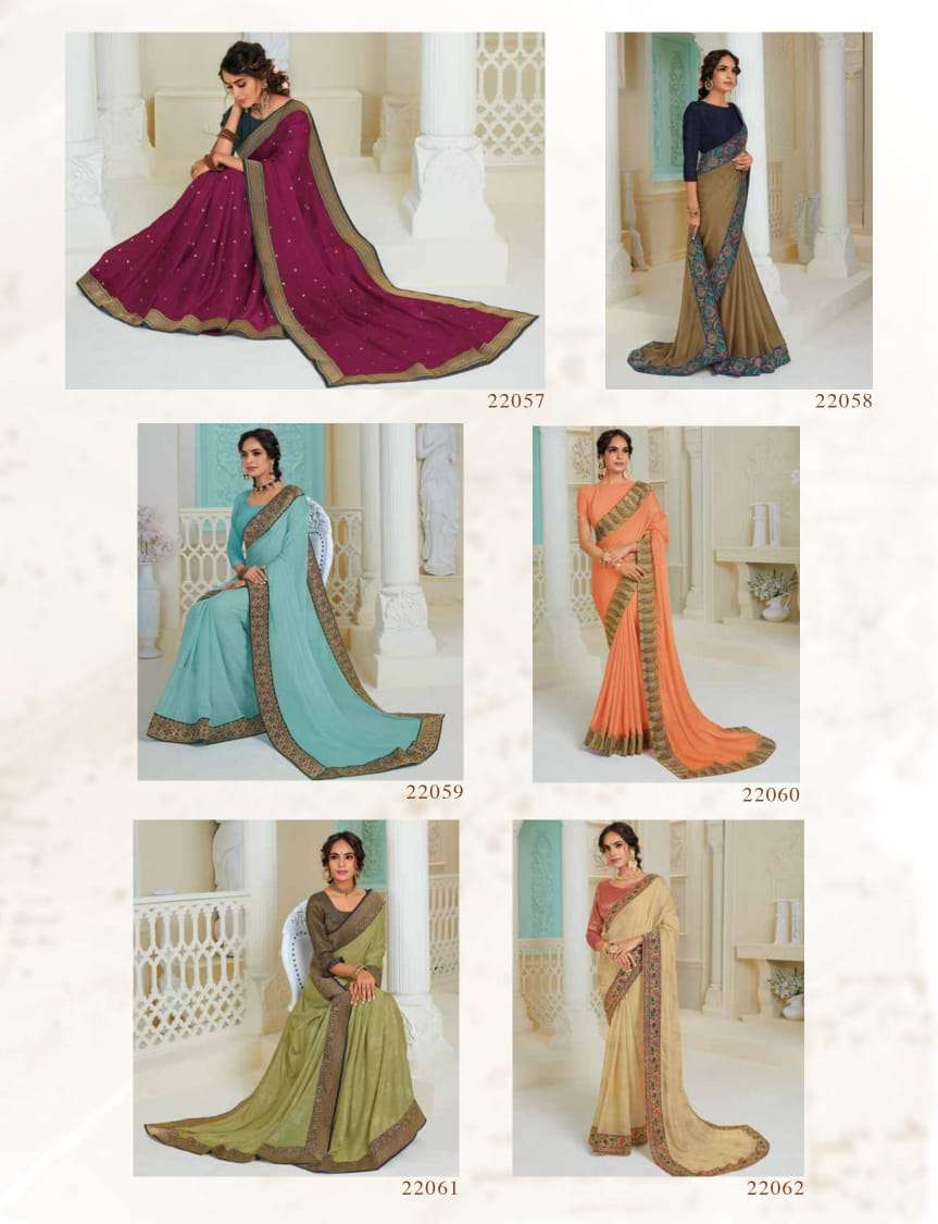 MANJARI BY SUBHASH SAREES 22051 TO 22062 SERIES INDIAN TRADITIONAL WEAR COLLECTION BEAUTIFUL STYLISH FANCY COLORFUL PARTY WEAR & OCCASIONAL WEAR FANCY SAREES AT WHOLESALE PRICE