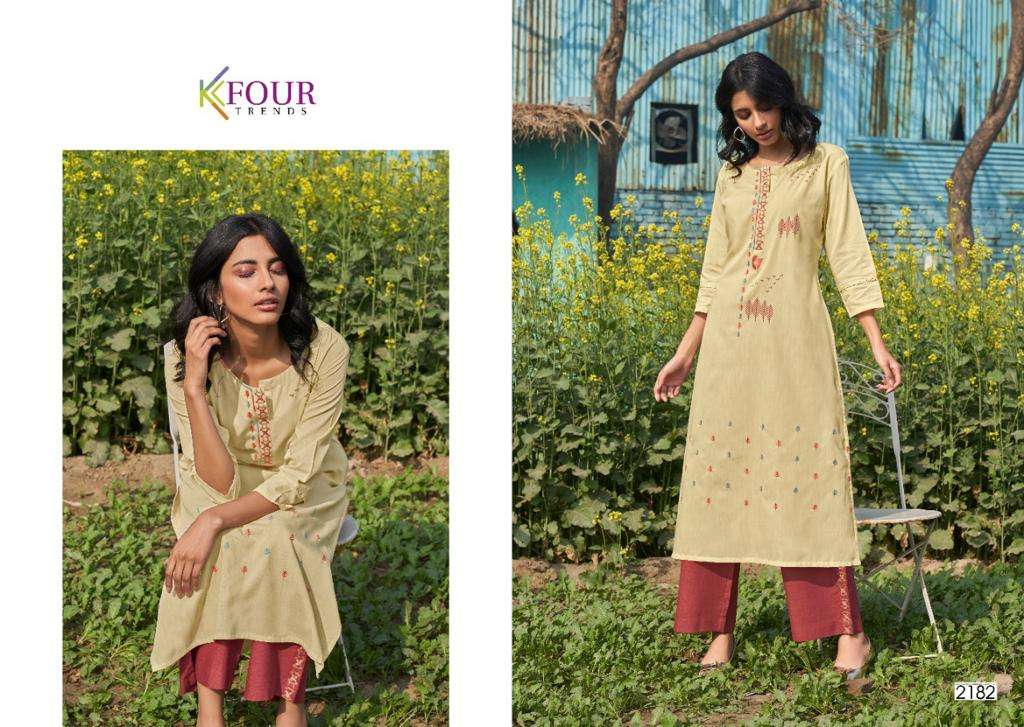 SUNRISE BY KFOUR TRENDS 2181 TO 2185 SERIES DESIGNER STYLISH FANCY COLORFUL BEAUTIFUL PARTY WEAR & ETHNIC WEAR COLLECTION MODAL COTTON EMBROIDERY KURTIS WITH BOTTOM AT WHOLESALE PRICE
