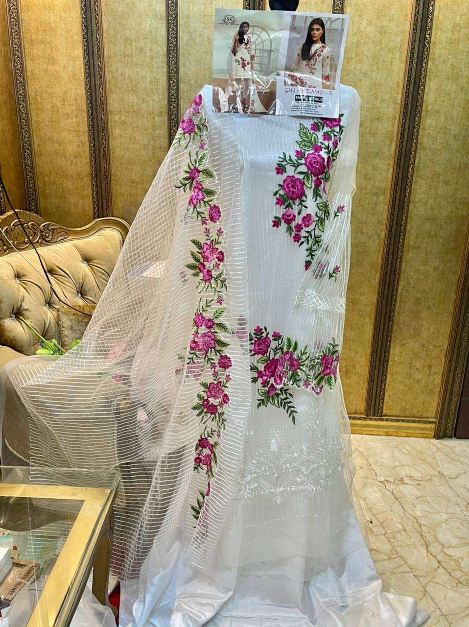 GUL AHMED HIT DESIGN 5 BY SS FASHION PAKISTANI SUITS BEAUTIFUL FANCY COLORFUL STYLISH PARTY WEAR & OCCASIONAL WEAR BUTTERFLY NET WITH EMBROIDERY DRESSES AT WHOLESALE PRICE